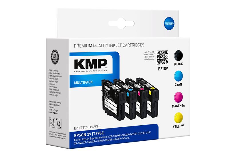 Kmp Multipack E218v Pakker Sort Gul Cyan Magenta Kompatibel Blækpatron Alternativ Til: Epson 29 Epson T2986