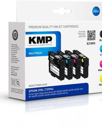 Kmp Multipack E218vx   Pakker Højtydende Sort  Gul  Cyan  Magenta Kompatibel Blækpatron  Alternativ Til: Epson 29   Epson T2991  Epson T2992  Epson T2993  Epson T2994