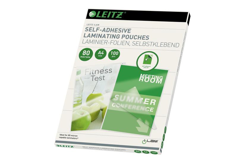 Leitz 100 A4 Laminerings Poser Med Klæbelig Bagside