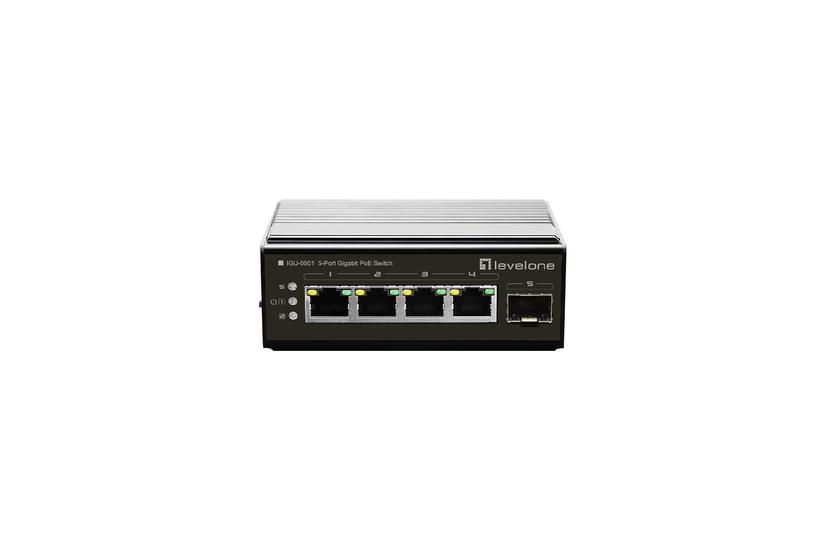 Levelone Igu-0501 Netværksswitch Gigabit Ethernet 10 100 1000 Strøm Over Ethernet Poe Sort