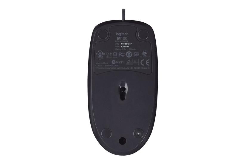 Logitech M100 Mus Fuld Størrelse Usb Sort