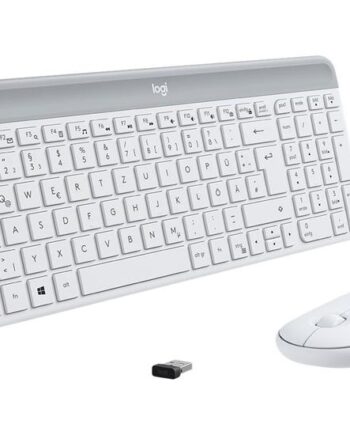 Logitech Slim Wireless Combo Mk470 Sæt Med Mus Og Tastatur Qwertz Tysk Off-white Indgangsudstyr
