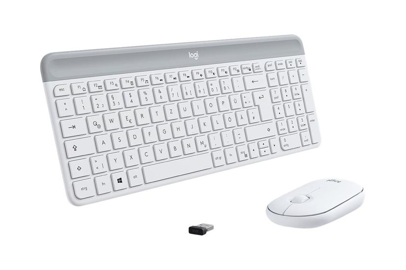 Logitech Slim Wireless Combo Mk470 Sæt Med Mus Og Tastatur Qwertz Tysk Off-white Indgangsudstyr