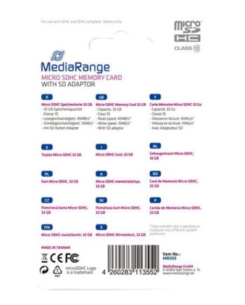Mediarange Flashhukommelseskort 32 Gb Microsdhc