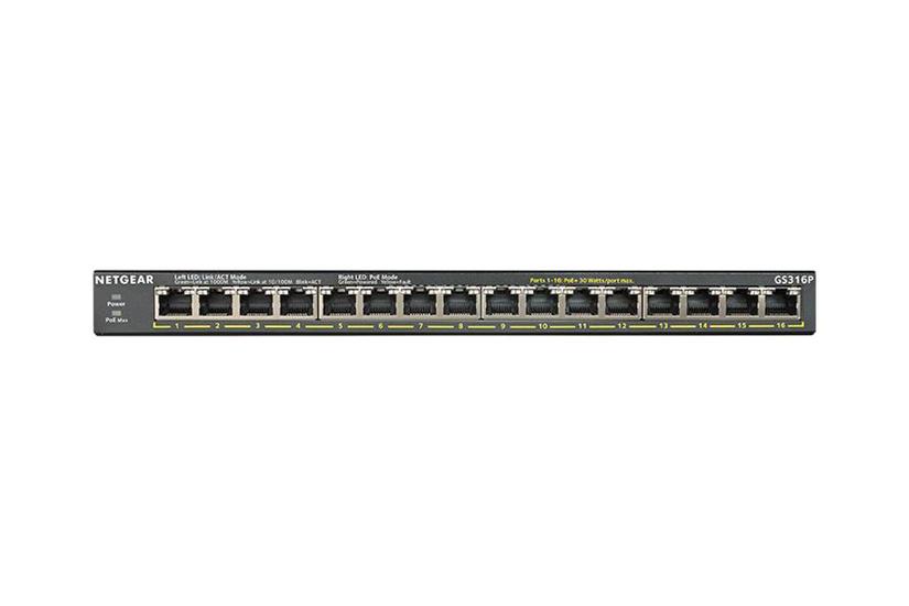 Netgear Gs316p Switch 16 Porte Ikke Administreret