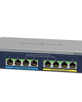 Netgear Ms108up Ikke Administreret   5g Ethernet  100 1000 2500  Strøm Over Ethernet  Poe