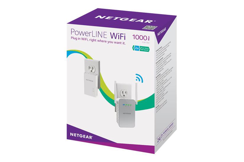 Netgear Powerline Plw1000 Powerline-adaptersæt Wi-fi Kan Sluttes Til Vægstik Med Netgear Powerline 1000 Adapter Pl1000