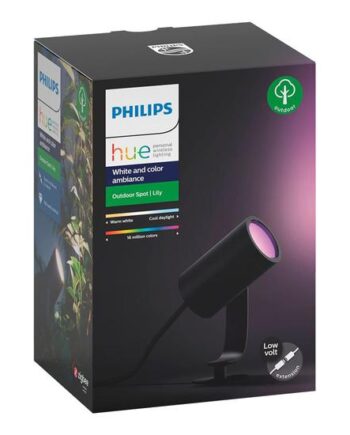 Philips Hue White And Color Ambiance Lily Spotlys Led     16 Millioner Farver 2200-6500   Sort  Krom-matteret