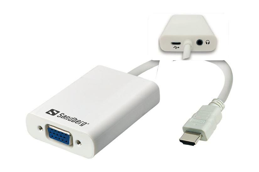 Sandberg Hdmi To Vga Audio Converter Video Transformer