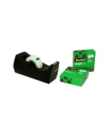 Scotch Magic Dispenser Med Kontortape 19 Mm   33   Sort  Pakke Med