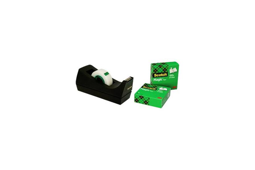 Scotch Magic Dispenser Med Kontortape 19 Mm 33 Sort Pakke Med