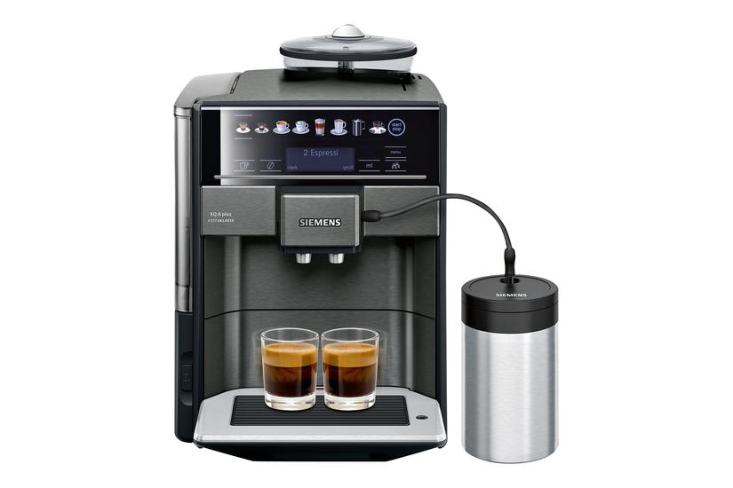 Siemens Eq Plus Extraklasse Te657f09de Automatisk Kaffemaskine Med Mælkeskummer 19 Bar Mørk Inox