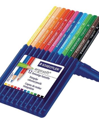Staedtler Ergosoft Farvet Blyant Sort  Rød  Blå  Grøn  Lyseblå  Gul  Orange  Fersken  Mørk Mauve  Pilegrøn  Bordeaux  Van Dyke-brun  Pakke Med 12