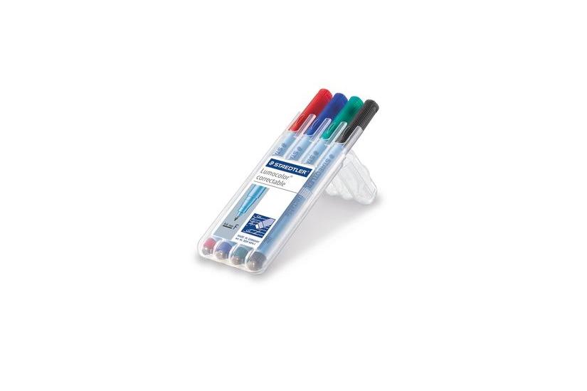 Staedtler Lumocolor Correctable 305 Markør Sort Rød Blå Grøn Pakke Med