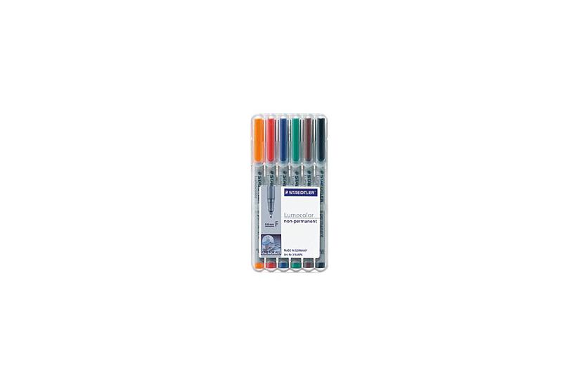 Staedtler Lumocolor Markør Sort Rød Blå Grøn Orange Brun Pakke Med