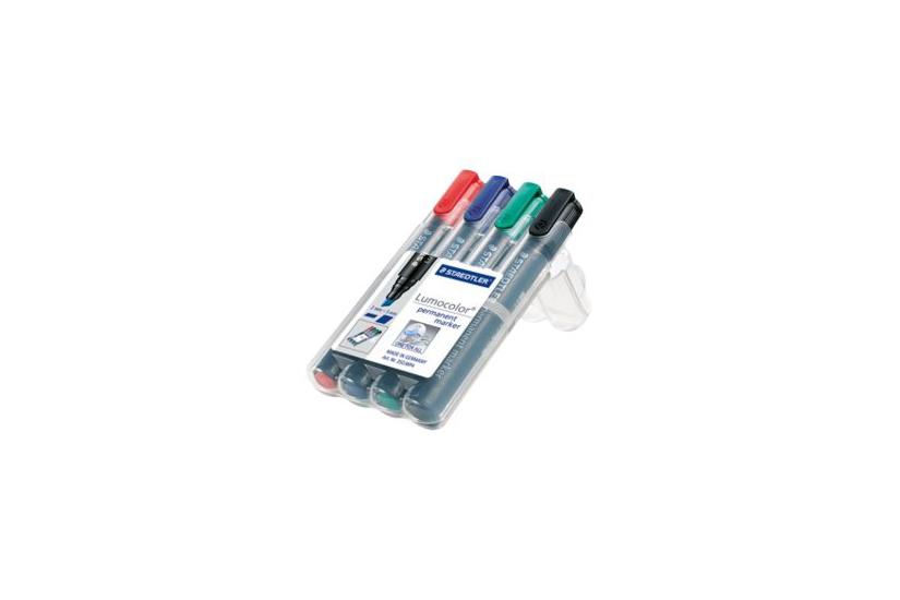 Staedtler Lumocolor Markør Sort Rød Blå Grøn Pakke Med