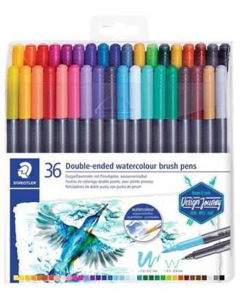 Staedtler Marsgraphic Duo Børstepen Med Dobbeltspids Assorterede Vandfarver  Pakke Med 36