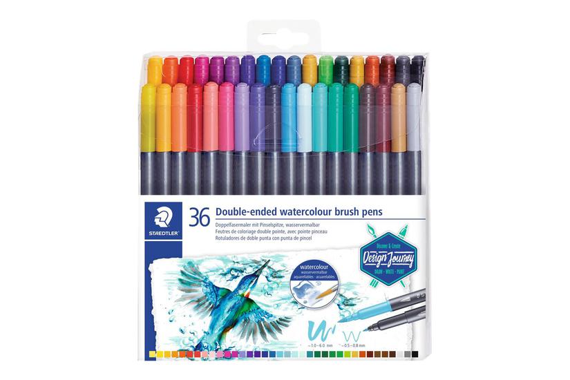Staedtler Marsgraphic Duo Børstepen Med Dobbeltspids Assorterede Vandfarver Pakke Med 36