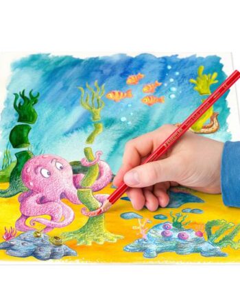 Staedtler Noris Club Aquarell Vandfarveblyant Sort  Rød  Blå  Grøn  Lyseblå  Gul  Orange  Fersken  Mørk Mauve  Pilegrøn  Bordeaux  Van Dyke-brun  Pakke Med 12