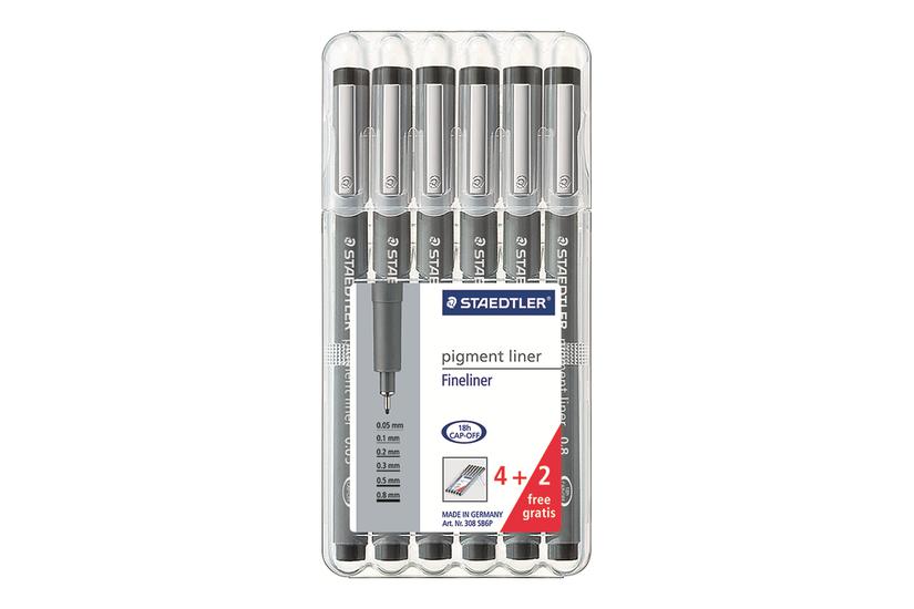 Staedtler Pigment Liner Fineliner Sort Pakke Med