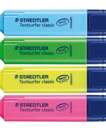 Staedtler Textsurfer Classic Highlighter Blå  Grøn  Gul  Pink  Pakke Med
