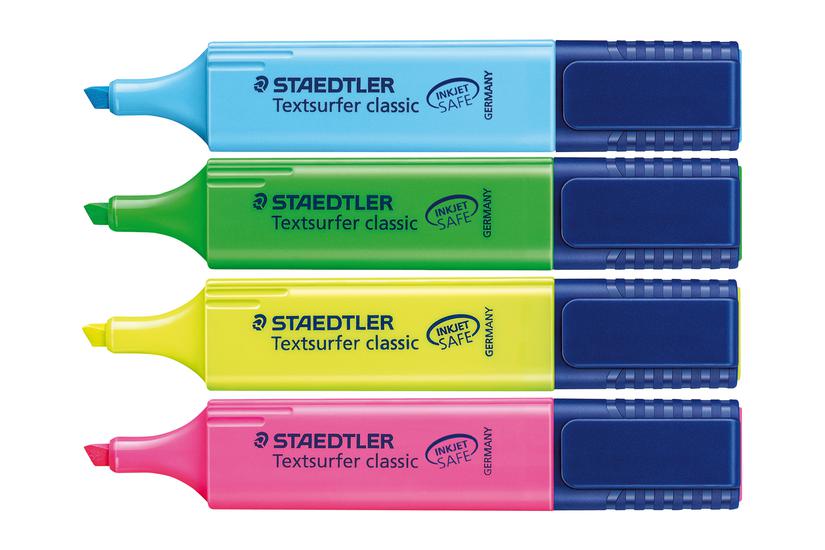 Staedtler Textsurfer Classic Highlighter Blå Grøn Gul Pink Pakke Med