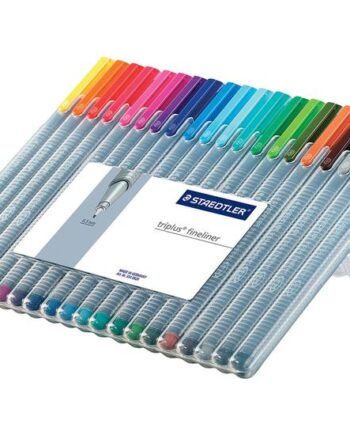 Staedtler Triplus 334 Fineliner Sort  Rød  Blå  Grøn  Lyseblå  Gul  Orange  Brun  Violet  Magenta  Grå  Olivengrøn  Van Dyck-brun  Sølvgrå  Mørk Mauve  Pilegrøn  Bordeaux  Aquablå  Cyan  Fransk Grøn  Pakke Med 20