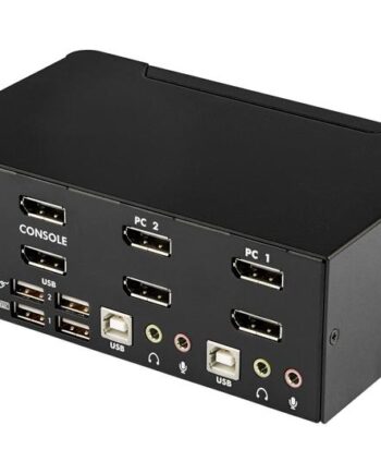Startech Com Dual Monitor Displayport Kvm Switch   Port Usb     Hub Audio And Microphone Dp Kvm Switch  Sv231dpddua  Kvm   Audio-switch   Porte
