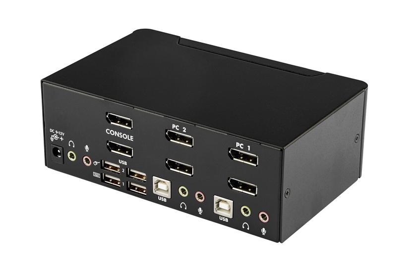 Startech Com Dual Monitor Displayport Kvm Switch Port Usb Hub Audio And Microphone Dp Kvm Switch Sv231dpddua Kvm Audio-switch Porte
