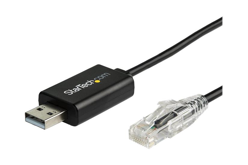 Startech Com Ft Cisco Usb Console Cable Usb To Rj45 Rollover Cable 460kbps Windows Mac And Linux Compatible Icusbrollovr Serielt Kabel Sort