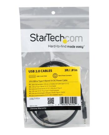 Startech Com   Ft          Usb To Type   Barrel 5v Dc Power Cable Usb To   4mm Power Cable 5v Dc Type   Black Bluetooth Charger  Usb2typeh  Usb   Strøm Kabel Usb  Kun Strøm  Til Dc Jack     Mm 91 Cm