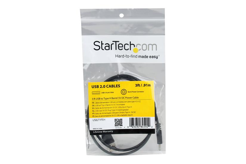 Startech Com Ft Usb To Type Barrel 5v Dc Power Cable Usb To 4mm Power Cable 5v Dc Type Black Bluetooth Charger Usb2typeh Usb Strøm Kabel Usb Kun Strøm Til Dc Jack Mm 91 Cm