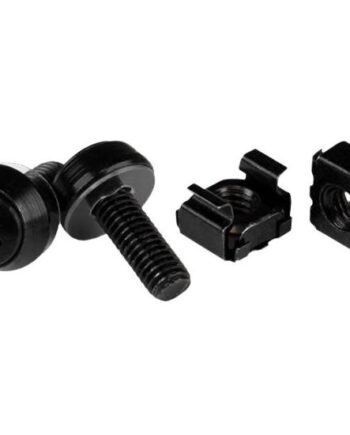 Startech Com M6 Cage Nuts And Screws 50 Pack 12mm Rack Screws And Cage Nuts Black  Cabscrewm6b  Skruer Og Møtrikker For Rack