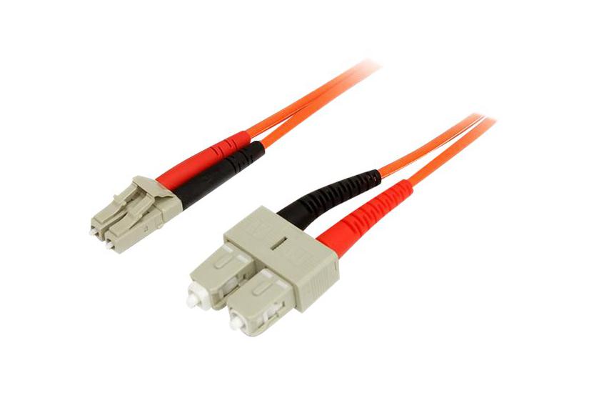 Startech Com 2m Fiber Optic Cable Multimode Duplex 50 125 Lszh Lc Sc Om2 Lc To Sc Fiber Patch Cable Netværkskabel