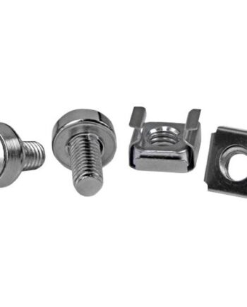 Startech Com M6 Screws And Cage Nuts 50 Pack M6 Mounting Screws And Cage Nuts For Server Rack And Cabinet Silver  Cabscrewm62b  Skruer Og Møtrikker For Rack
