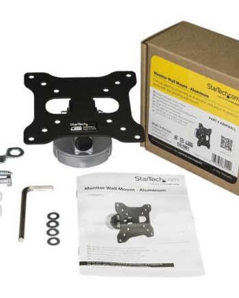 Startech Com Monitor Wall Mount Fixed Supports Monitors 13  To 34  Vesa Monitor Wall Mount Bracket Aluminum Black   Silver  Armwall  Monteringssæt For Skærm Fladt Panel