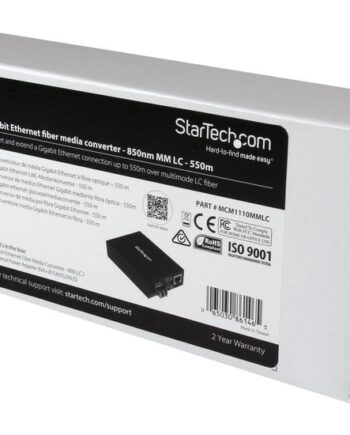 Startech Com Multimode  Mm  Lc Fiber Media Converter For 10 100 1000 Network 550m Gigabit Ethernet 850nm With Sfp Transceiver  Mcm1110mmlc  Fibermedieomformer 10mb Lan  100mb Lan  1gbe