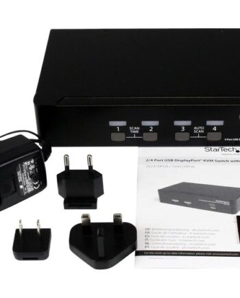 Startech Com   Port Displayport Kvm Switch    Audio Usb  Keyboard  Video  Mouse  Computer Switch Box For 2560x1600 Dp Monitor  Sv431dpua  Kvm   Audio   Usb Switch   Porte