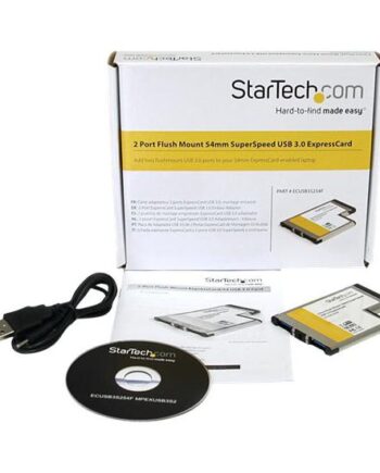 Startech Com   Port Flush Mount Expresscard 54mm Superspeed Usb     Card Adapter With Uasp Dual Port Laptop Expresscard Usb   Controller  Ecusb3s254f  Usb-adapter Expresscard Usb