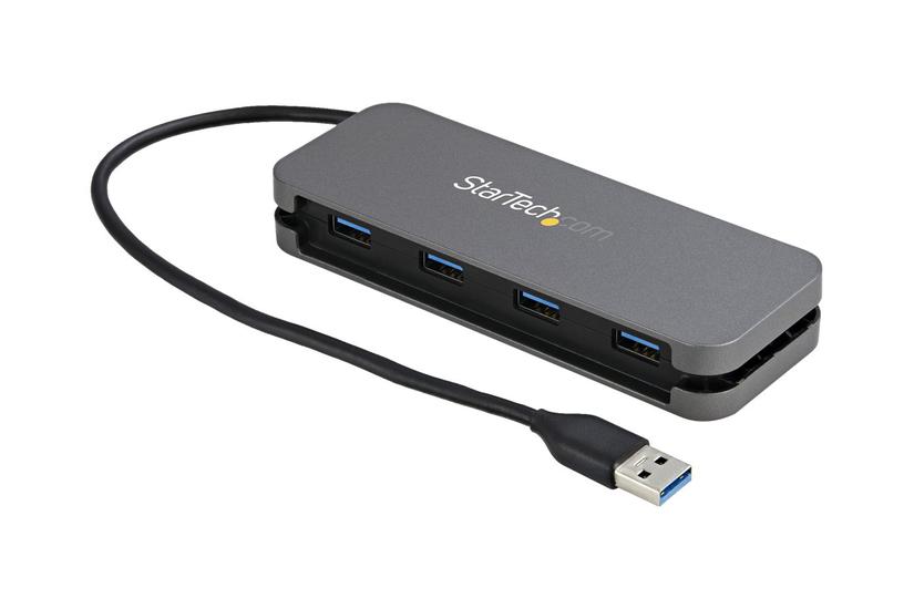 Startech Com Port Usb Hub 4x Usb- 5gbps Laptop Desktop Usb Type- Hub Usb Bus Powered 11 Long Cable With Cable Management Hb30am4ab Hub Porte