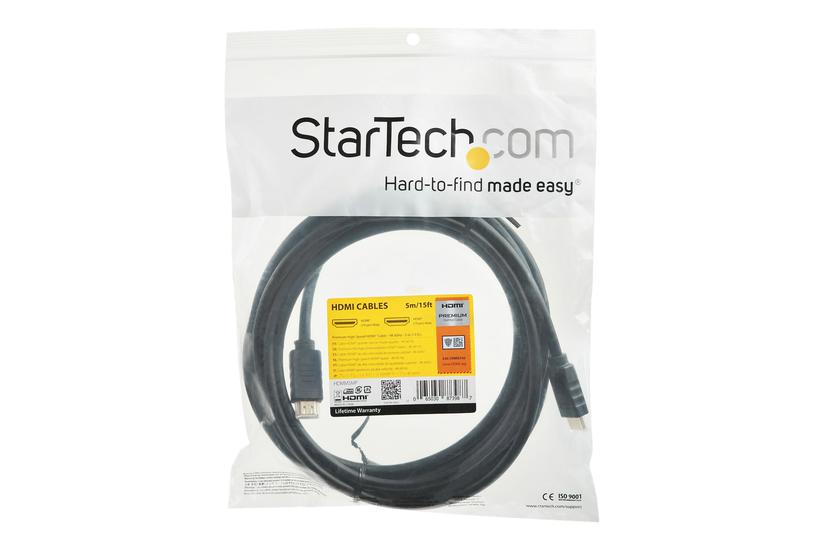 Startech Com Startech Com Premium Certified High Speed Hdmi Cable With Ethernet 15ft 5m 3d Ultra Hd 4k 60hz 15 Feet Long Hdmi Male To Male Cord Hdmm5mp Hdmi-kabel Med Ethernet