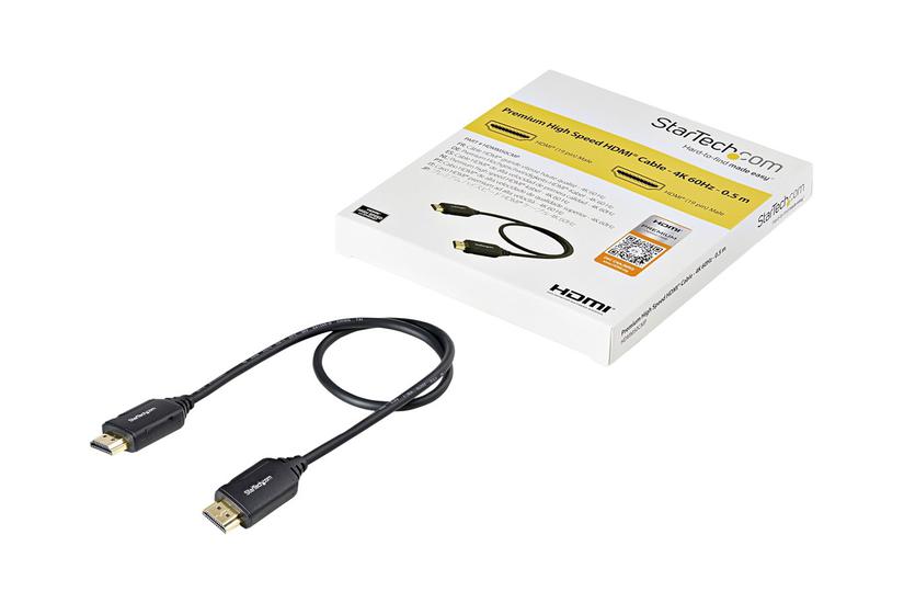 Startech Com Startech Com Premium Certified High Speed Hdmi Cable With Ethernet 5ft 5m Hdr 4k 60hz 20 Inch Short Hdmi Male To Male Cord Hdmm50cmp Hdmi-kabel Med Ethernet 50 Cm