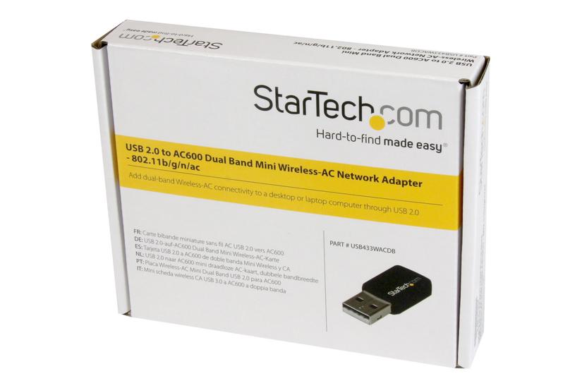 Startech Com Usb Ac600 Mini Dual Band Wireless-ac Network Adapter 1t1r 802 11ac Wifi Adapter 4ghz 5ghz Usb Wireless Usb433wacdb Netværksadapter Usb