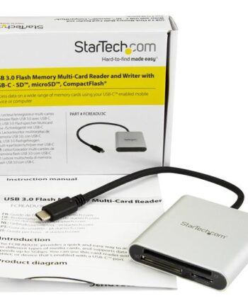 Startech Com Usb     Flash Memory Multi-card Reader Writer With Usb-  Sd Microsd And Compactflash Card Reader    Integrated Usb-  Cable  Fcreadu3c  Kortlæser Usb