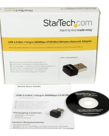 Startech Com Usb     300 Mbps Mini Wireless-  Network Adapter 802 11n 2t2r Wifi Adapter Usb Wireless Adapter N300 Wireless Nic  Usb300wn2x2c  Netværksadapter Usb