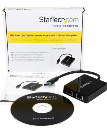 Startech Com Usb     To Dual Port Gigabit Ethernet Adapter    Usb Port 10 100 100 Usb Gigabit Lan Network Nic Adapter  Usb32000spt  Netværksadapter Usb       Porte
