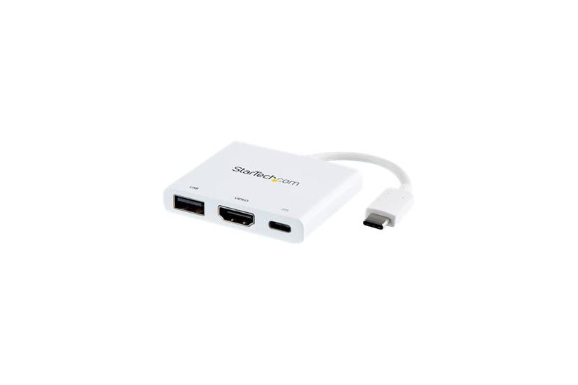 Startech Com Usb- To Hdmi Adapter White 4k 30hz Thunderbolt Compatible With Power Delivery Usb Pd Usb Dongle Cdp2hduacpw Videoadapter Hdmi Usb 60 Mm