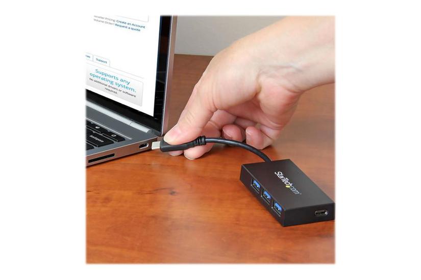 Startech Com -port Usb Hub Powered Usb Gen Hub Usb- To 1x Usb- And 3x Usb- Adapter Usb- Port Expander Hb30c3a1cfb Hub Porte