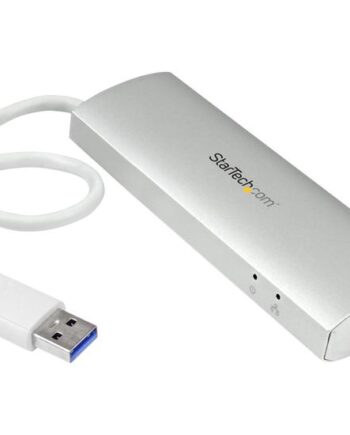 Startech Com  -port Usb     Hub With Gigabit Ethernet Up To 5gbps Portable Usb Port Expander With Built-in Cable  St3300g3ua  Hub   Porte