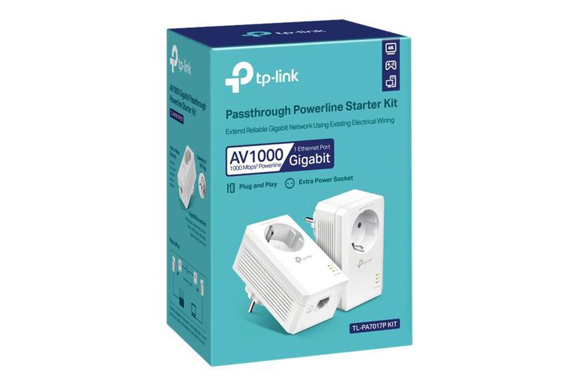 Tp-link Tl-pa7017p Kit V4 Starter Kit Powerline-adaptersæt Kan Sluttes Til Vægstik